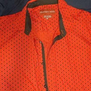 Casual Red and Black Button